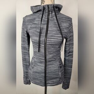 Lululemon 4 Hooded Define Jacket Zip Up Thumbholes Space Dye Herringbone